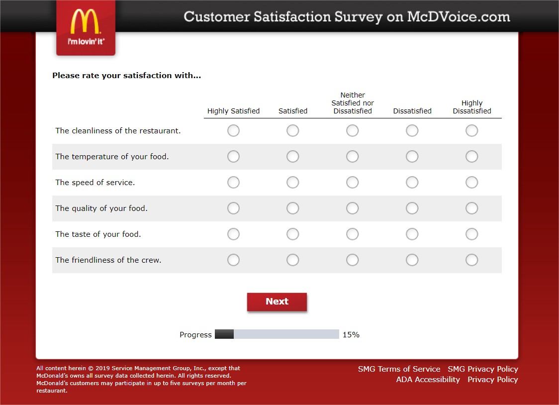 Mcdvoice Survey